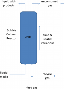 Bubble column reactor for microbial syngas fermentation
