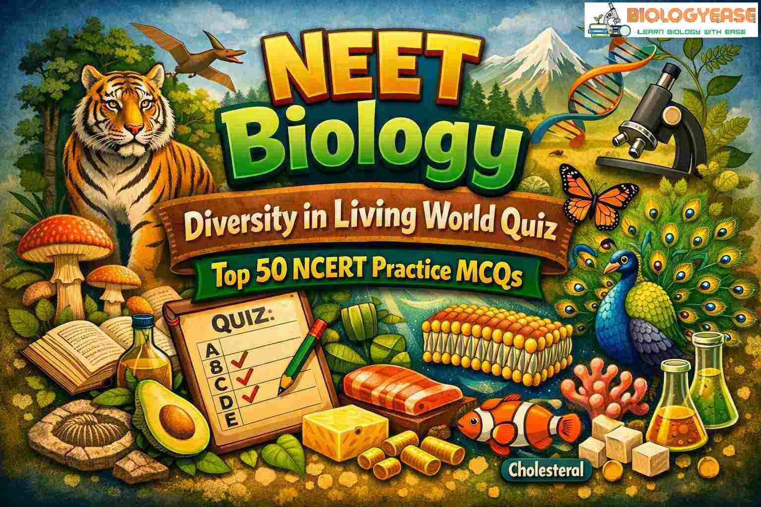 NEET Biology Diversity in Living World Top 50 NCERT Practice MCQ