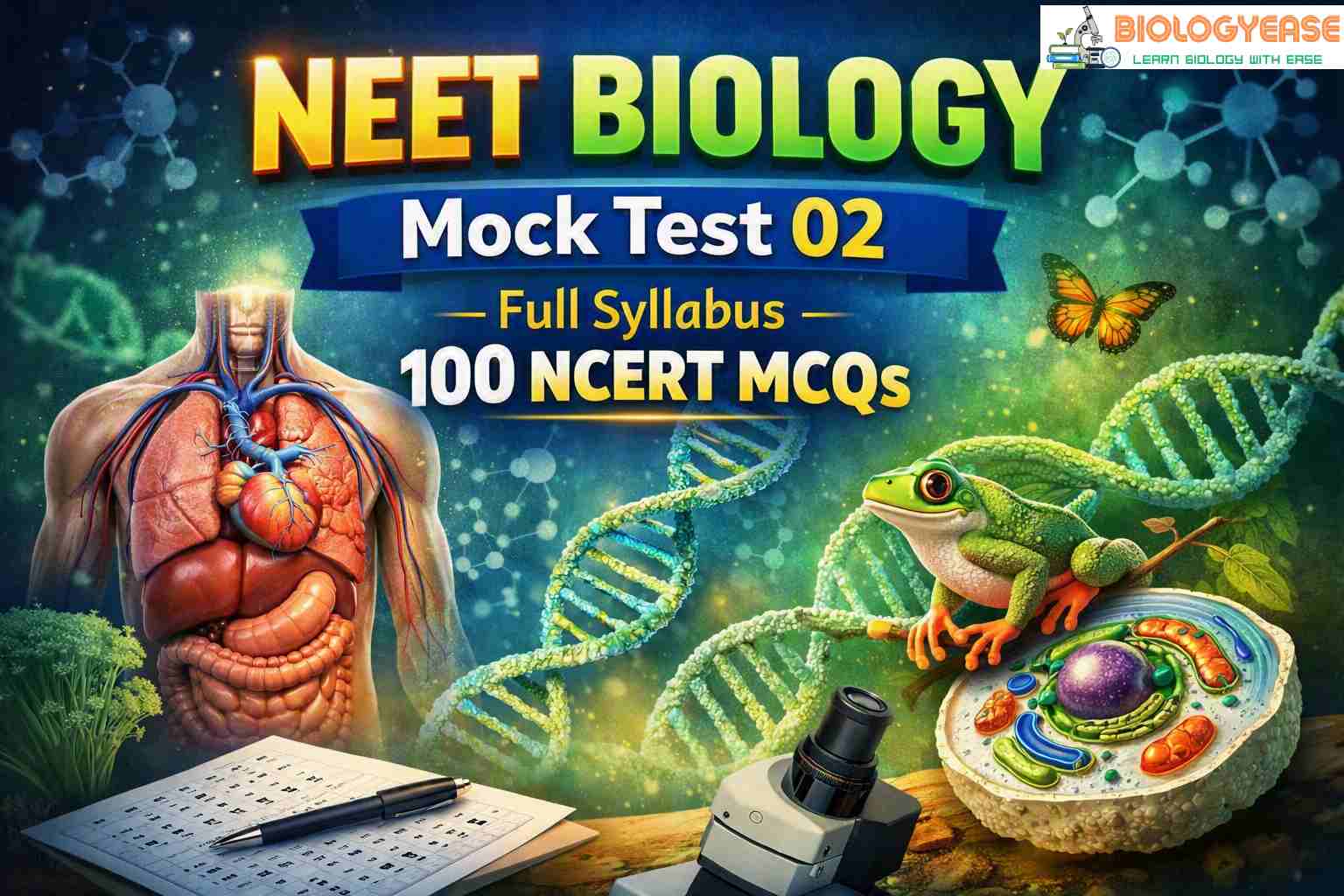 NEET Biology Full Syllabus Mock Test 02 100 NCERT MCQs