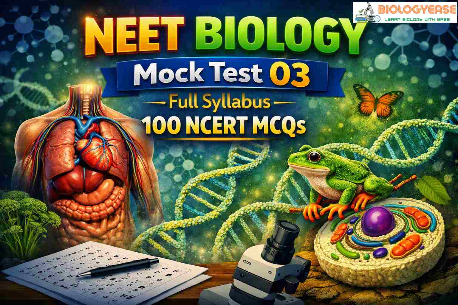 NEET Biology Full Syllabus Mock Test 03 100 NCERT MCQs