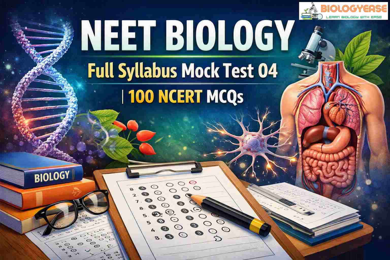 NEET Biology Full Syllabus Mock Test 04 100 NCERT MCQs
